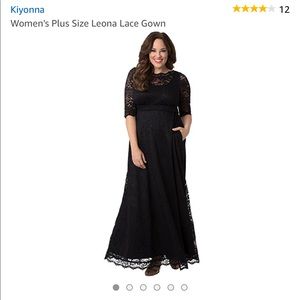 Plus size Black Lace Formal Wear